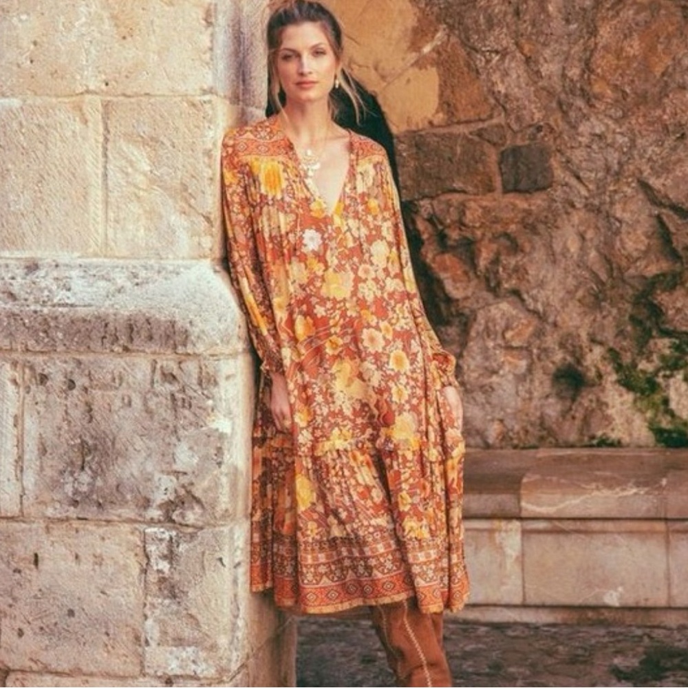 Spell & The Gypsy Amethyst Boho Midi Dress Size:S